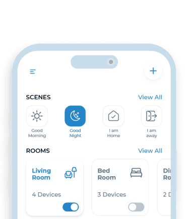 MTronic App Mockup with Good Night scene activated