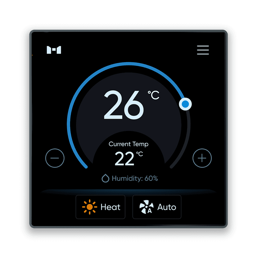 MTronic Smart Thermostat LCD in black color