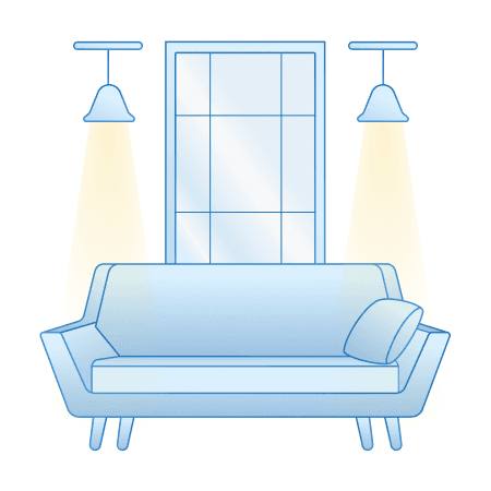 A room with lights controlled by MTronic Smart Dimmer